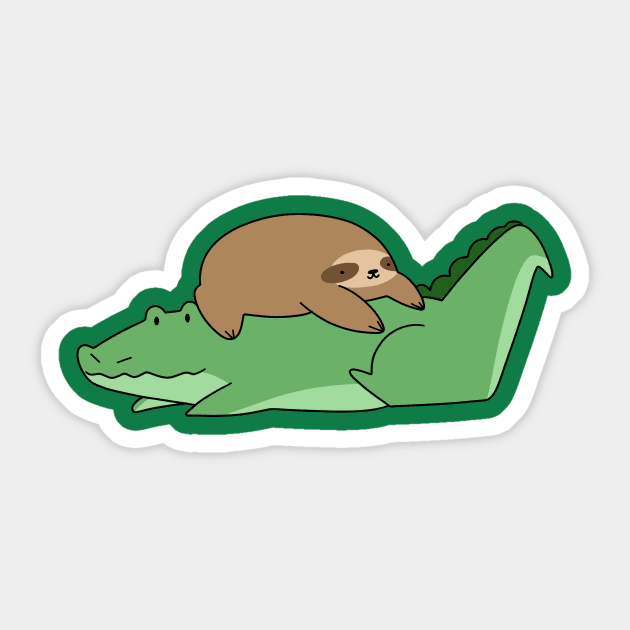 Sloth and Alligator Sticker by saradaboru